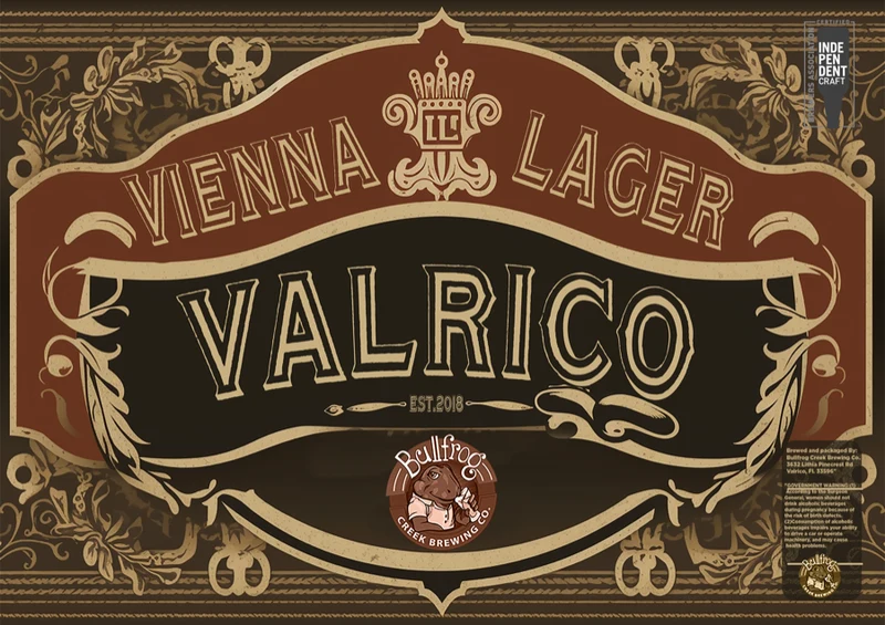 Valrico Vienna Lager label artwork, Vienna Lager