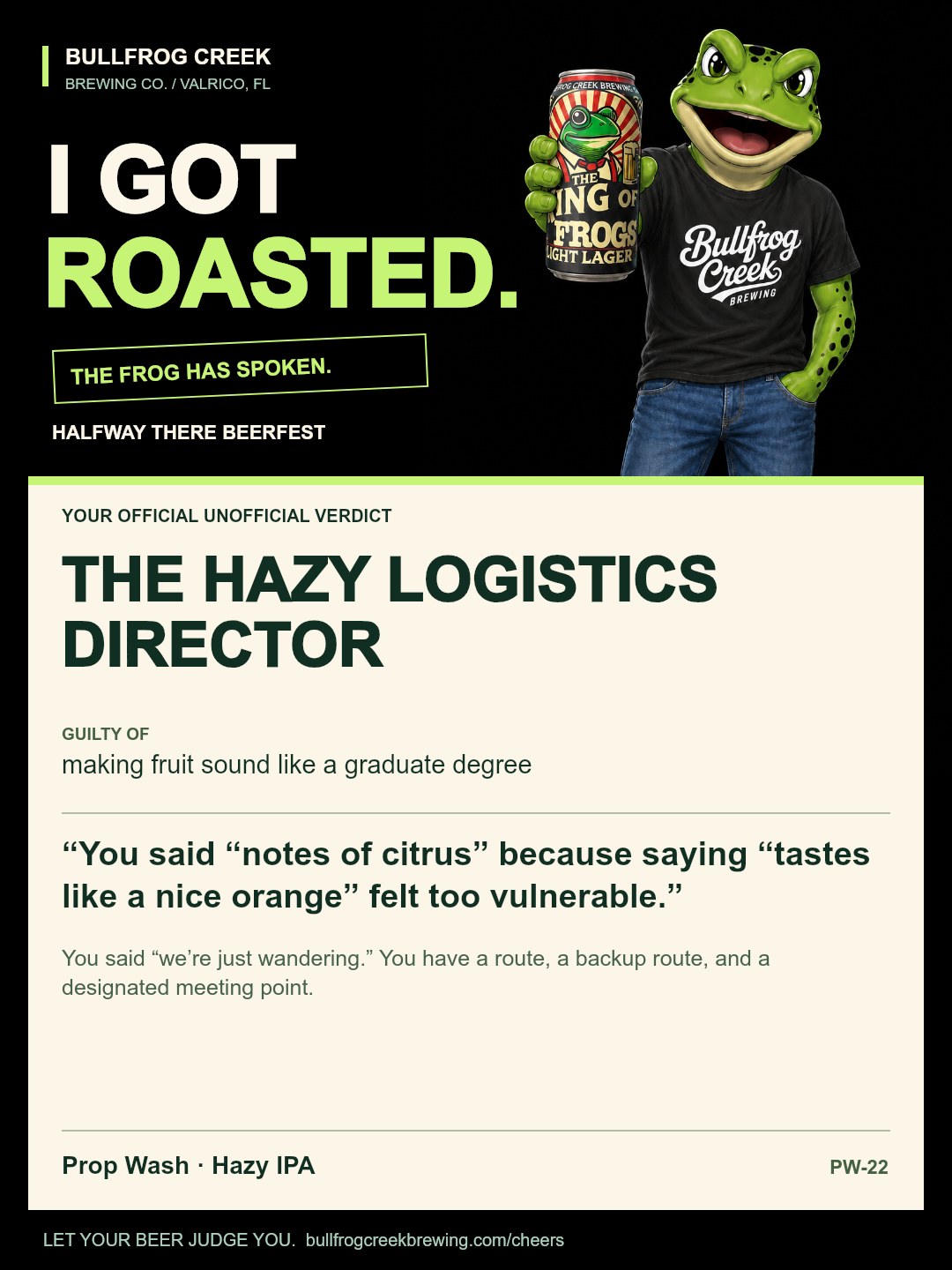 The Hazy Logistics Director. Guilty of making fruit sound like a graduate degree. You said “notes of citrus” because saying “tastes like a nice orange” felt too vulnerable. You said “we’re just wandering.” You have a route, a backup route, and a designated meeting point.