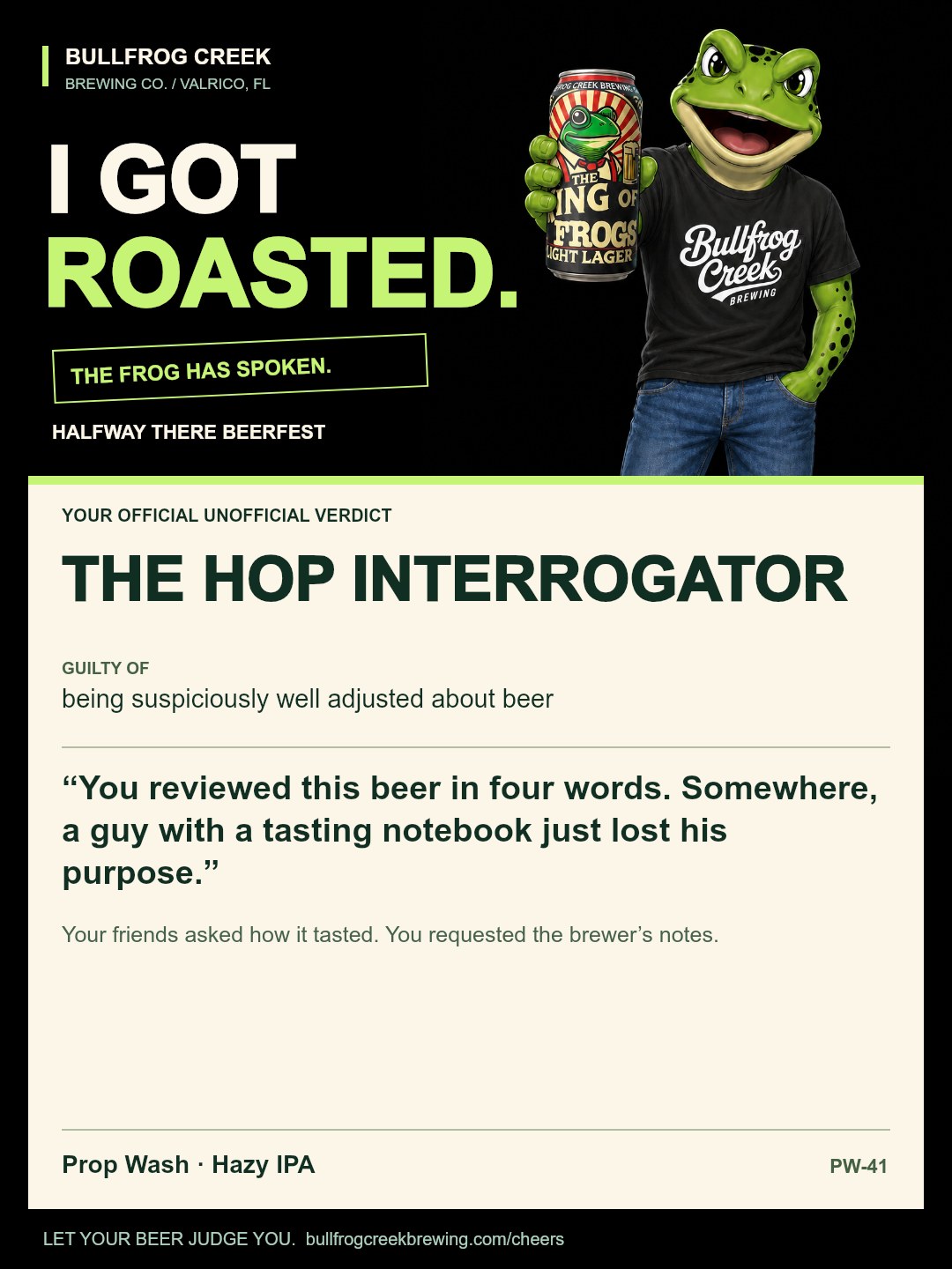 The Hop Interrogator. Guilty of being suspiciously well adjusted about beer. You reviewed this beer in four words. Somewhere, a guy with a tasting notebook just lost his purpose. Your friends asked how it tasted. You requested the brewer’s notes.