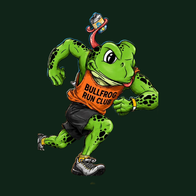 Bullfrog Run Club running frog